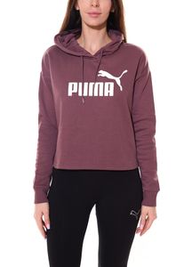 PUMA ESS Cropped Logo Sweatshirt Damen Kapuzen-Shirt Baumwolle 586869 75 Pflaume