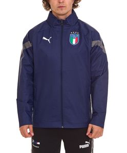 PUMA Italien 2022 Herren Trainingsjacke mit versteckter Kapuze All-Wetter-Jacke rainCELL 767068 04 Blau