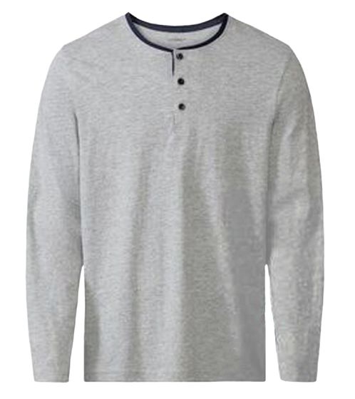LIVERGY Camiseta de pijama para hombre con tapeta de 3 botones, camisa para dormir 390208-2201 gris