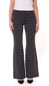 MAC Dream women s bootcut trousers, elegant fabric trousers with glitter yarn 35963931 black/grey