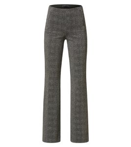 MAC Dream Pantalón bootcut para mujer, elegantes pantalones de tela con hilo brillante 72073045 negro/gris