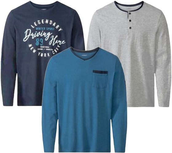 LIVERGY Camiseta de pijama para hombre 390208-2201 azul, azul marino o gris