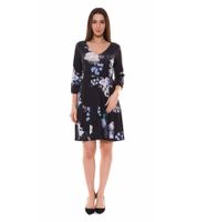 melrose women s mini dress with all-over floral print short sleeve 20539817 black/colorful