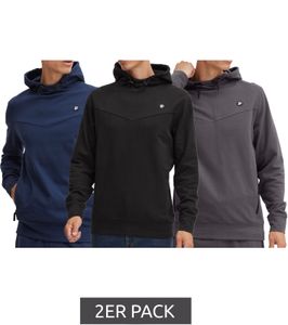 2 pacchi 11 PROJECT Sparko maglia da uomo in cotone con cappuccio 20715555 ME blu, grigio, nero