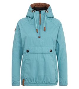 naketano Benficker Nuno Damen Frühlings-Jacke moderner Windbreaker mit Kapuze 1801-0563-1234 Türkis