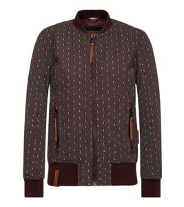 naketano Aus Meine Dorf Damen Frühlings-Jacke stylische Übergangs-Jacke mit Allover-Print 1801-0582-1266 Violett