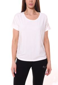 FAYN SPORTS Damen Loose-Fit Sport-Shirt mit Schnürung T-Shirt Rundhals-Shirt 68365433 Weiß