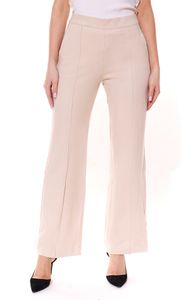 MAC Chiara-Long pantaloni da donna in tessuto con motivo zigzag, pantaloni business sostenibili 79232064 beige