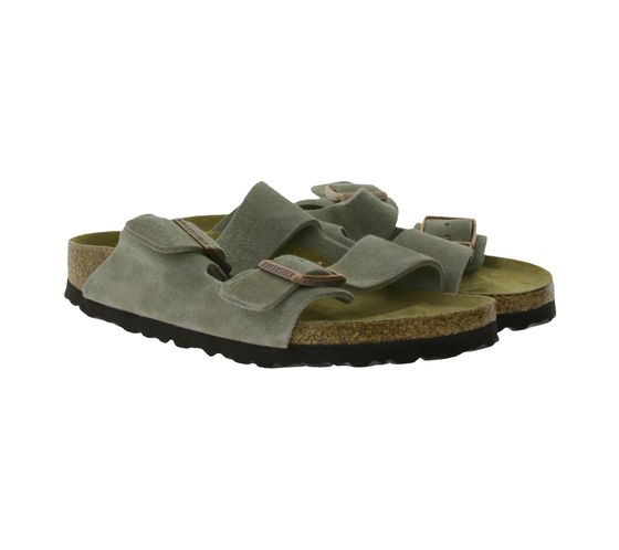 BIRKENSTOCK Arizona Damen Sommer-Schlappen Made in Germany schmale Breite 0951303 Taupe-Grau