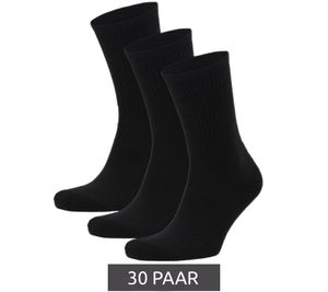 30 Paar Tennis-Socken schlichte Baumwoll-Socken Sport-Socken für Herren und Damen Schwarz