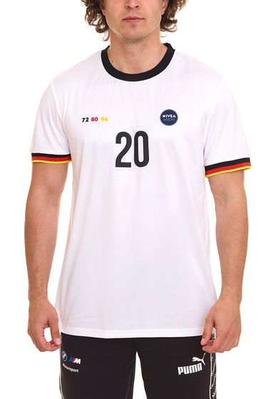 NIVEA MEN Camiseta de aficionado para hombre, camiseta de fútbol sostenible de Alemania con función de secado rápido, blanco/negro
