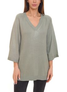 BOYSEN´S Poncho Damen Strick-Pullover mit V-Ausschnitt Sweater 25691654 Grün