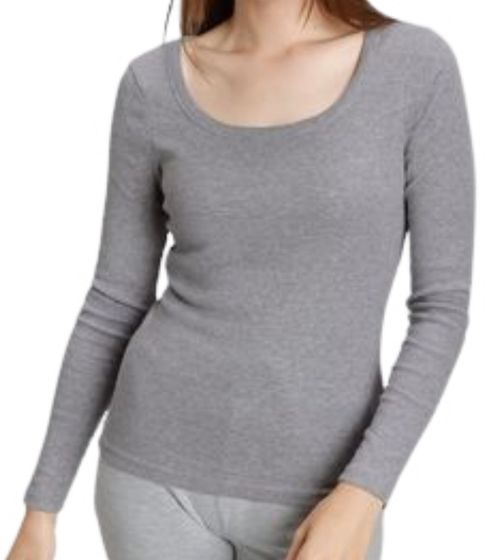 FLASHLIGHTS Women s Cotton Pullover Long Sleeve Shirt Large Sizes 64242112 Grey
