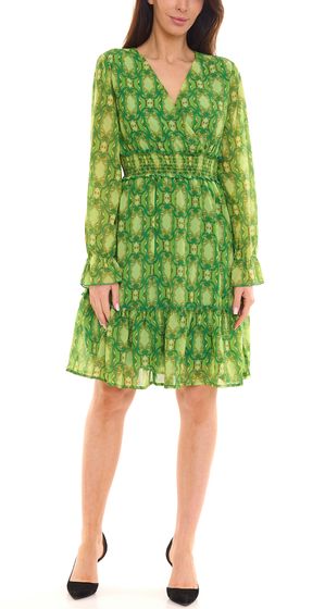 Aniston SELECTED women s mini dress with ruffles summer dress 19133051 green