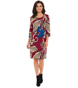 Aniston SELECTED Damen 3/4-Arm Kleid geblümtes Midi-Kleid Sommer-Kleid 75546760 Rot