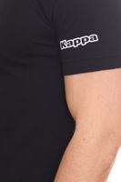 Chemise en coton Kappa pour hommes, chemise à col rond avec grand patch logo, chemise à manches courtes bleu, noir ou blanc Chemise en coton Kappa pour hommes, chemise à col rond avec grand patch logo, chemise à manches courtes bleu, noir ou blanc