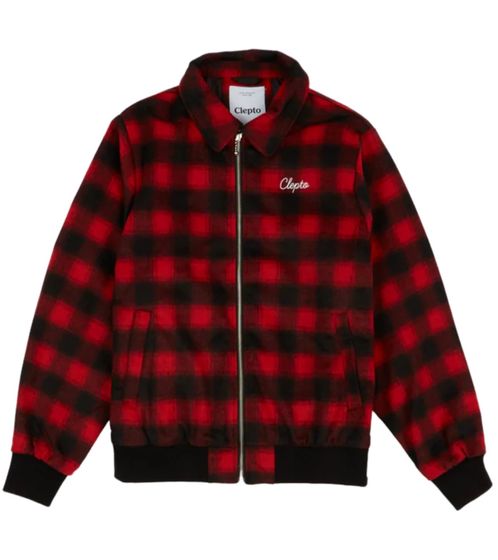 Cleptomanicx Checker veste d'hiver pour hommes en veste d'automne à motif à carreaux all-over CXWJCHEBO noir/rouge