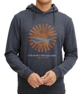 INDICODE Forzo men's cotton hoodie, sustainable hooded sweater in a mottled look 55-581MM 420 Navy