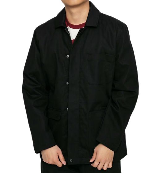 Chaqueta de trabajo para hombre GLOBE Dion Agius Worker chaqueta de otoño sostenible con revestimiento DWR GB02117000 negro