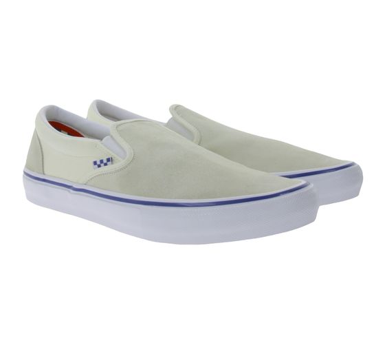 VANS Skate Men's Skate Shoes with POPCUSH Insole Slip on Shoes with DURACAP Reinforcement Suede VN0A5FCAOFW1 Beige