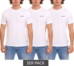 3er Pack LOTTO Herren Basic T-Shirt aus Baumwolle Rundhals-Shirt 8792486 Weiß