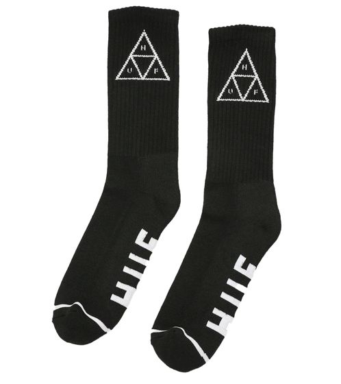 HUF Triple Triangle Stockings Calcetines largos de algodón con logo estampado SK00576 Negro
