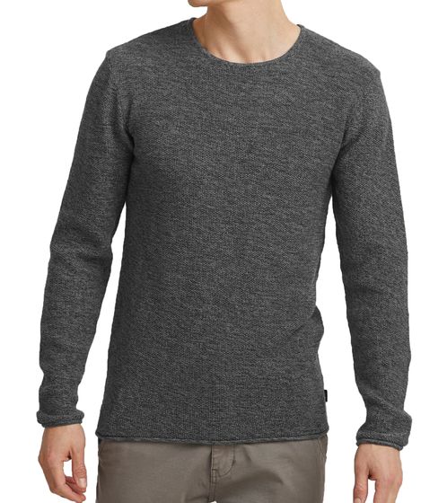 INDICODE Corto fine knit sweater sustainable men's long-sleeved sweater 30-413MM 915 Grey