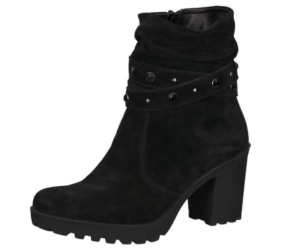 Bama chaussures pour femmes en cuir véritable bottes chaussures hautes avec strass 1085002 noir