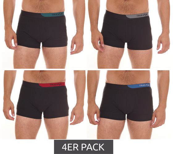 Pack de 4 calzoncillos bóxer de hombre TRUE style shorts retro sostenibles 7708326 negro/azul/gris/verde