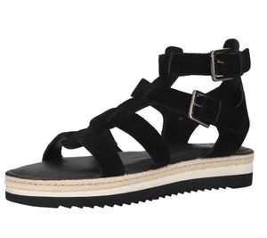 SANSIBAR women's sandal real leather sandals with small platform 1053461 black