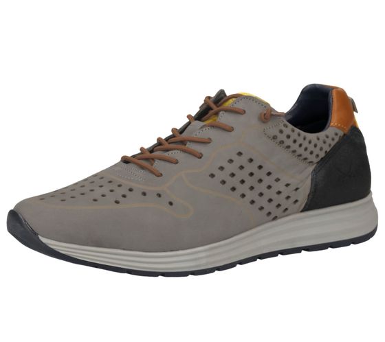 SANSIBAR Zapatos de hombre de piel auténtica zapatillas deportivas con suela extraíble 1047840 gris/negro