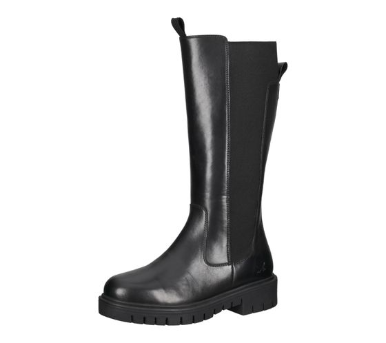 Botas de mujer Sansibar zapatos altos de piel auténtica con talón reforzado 1082861 negro