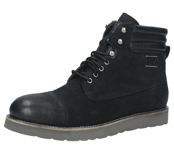 SANSIBAR men's genuine leather shoes, functional transition boots 1061501 black