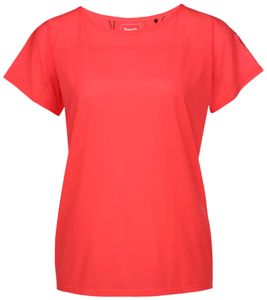 Bench women s sports shirt, breathable running shirt with logo lettering on the back PK11423 neon red