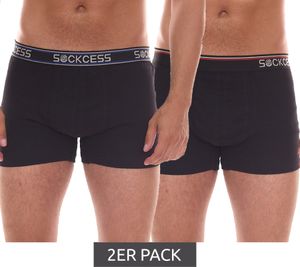 Confezione da 2 boxer da uomo retrò SOCKCESS intimo in cotone nero