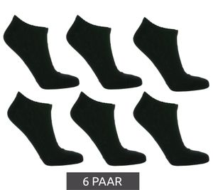6 Paar TASTIQ Sneaker-Socken schlichte Baumwoll-Socken Sport-Socken Schwarz
