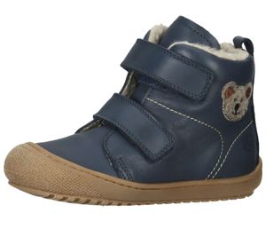 NATURINO Kinder Echtleder-Schuhe mit Teddy Motiv Klettverschluss-Schuhe leicht gefüttert 0012502063-11-0C02 Navy