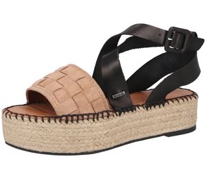 SHABBIES Amsterdam women's platform sandal with braided strap sandal 1080764-76 brown/black