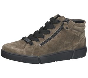 Zapatillas de deporte para mujer ara Rom Highsoft de piel auténtica con cordones y plantilla extraíble, fabricadas en Portugal X12-14435-50 marrón