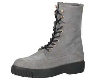 FRED DELA BRETONIERE bottes femme chaussures en cuir véritable bottes à lacets 184010063 gris clair