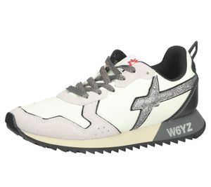 W6YZ scarpe da ginnastica sneaker retrò da donna con accenti glitter 0012013563.01 bianco/beige/grigio