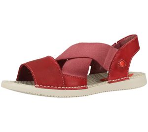 softinos Teul580Sof Damen Sandalette mit gekreuztem Riemen Sommer-Latschen P900580007 Rot