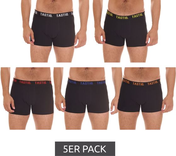 Lot de 5 boxers homme TASTIQ dans une boîte cadeau caleçons en coton TAS/1/BCX5/UNI2 noir avec ceinture de différentes couleurs