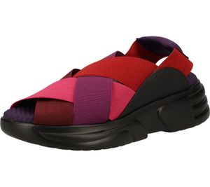 RAPISARDI FLASH Zapatos de Verano Mujer Sandalia con Tiras Zapatos con Plataforma Made in Italy 01-1056664 Negro/Rojo/Morado