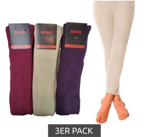 Pack de 3 leggings para niños ROGO pantalones de algodón leggings de uso diario 619760 beige/rojo vino/morado