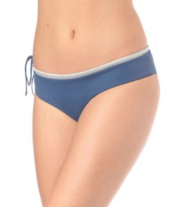 Zealous Basic Surf Bas de bikini à lacets pour femme avec logo SS18-042-02 Bleu/Argent