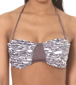 RIP CURL Del Mare Damen Bikini-Oberteil mit Schnürung Bandeau-Bikini Bandeau-Top Bademode GSI1M4 Violett