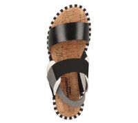 RAPISARDI MARA EL Damen Sommer-Schuhe Riemen-Sandale mit Echtleder Plateau-Schuhe Made in Italy Schwarz