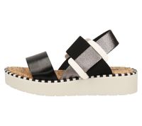 RAPISARDI MARA EL Damen Sommer-Schuhe Riemen-Sandale mit Echtleder Plateau-Schuhe Made in Italy Schwarz