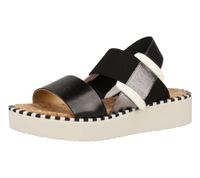 RAPISARDI MARA EL Damen Sommer-Schuhe Riemen-Sandale mit Echtleder Plateau-Schuhe Made in Italy Schwarz